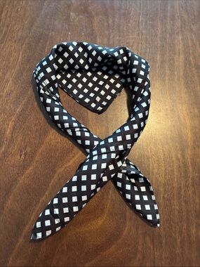 GAP Black and White Geometric Silk Scarf